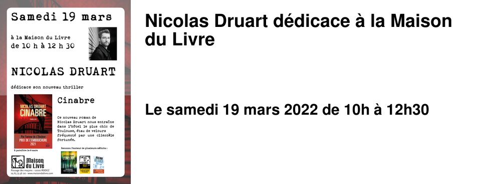 Nicolas Druart d�dicace � la Maison du Livre
