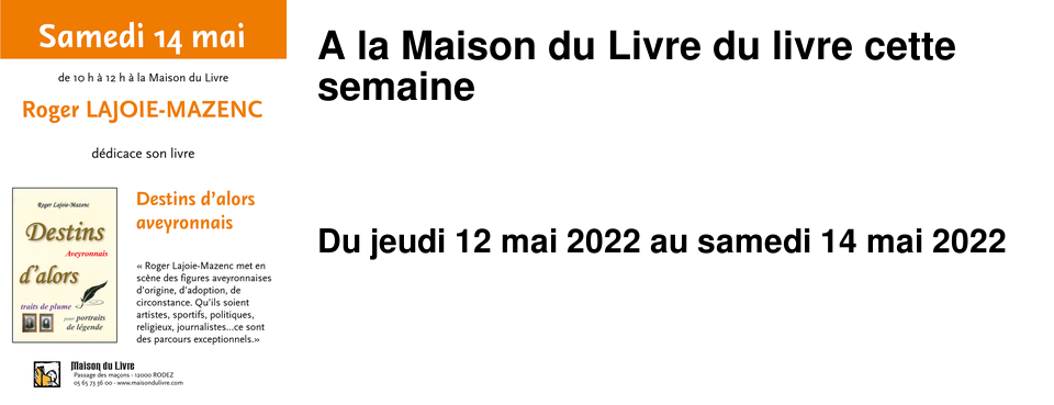 A la Maison du Livre du livre cette semaine