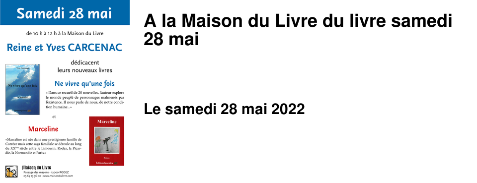 A la Maison du Livre du livre samedi 28 mai
