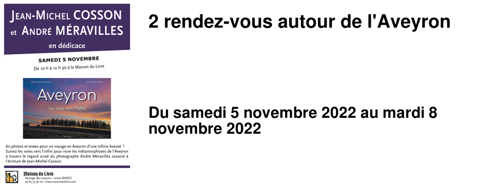 2 rendez-vous autour de l'Aveyron