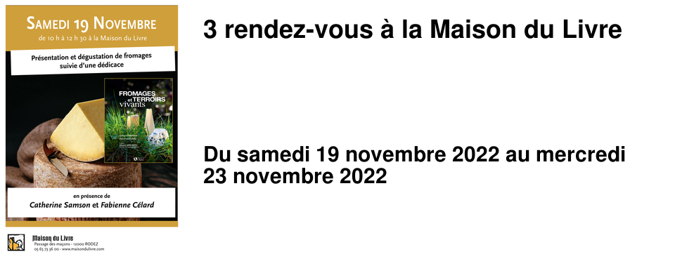 3 rendez-vous � la Maison du Livre