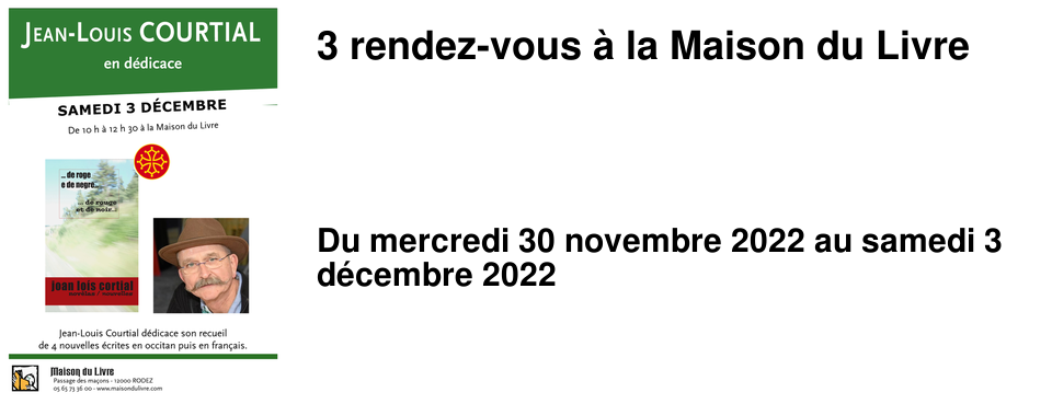 3 rendez-vous � la Maison du Livre