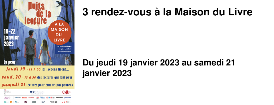 3 rendez-vous � la Maison du Livre