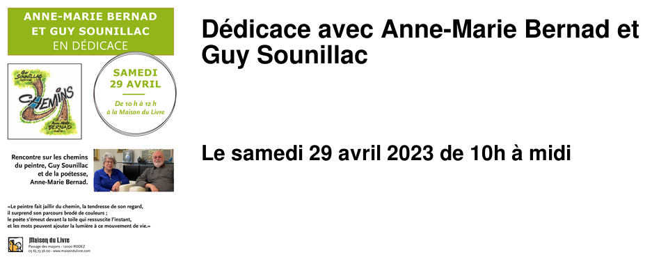 D�dicace avec Anne-Marie Bernad et Guy Sounillac
