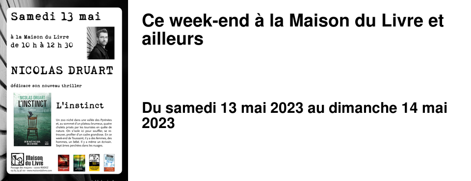 Ce week-end � la Maison du Livre et ailleurs