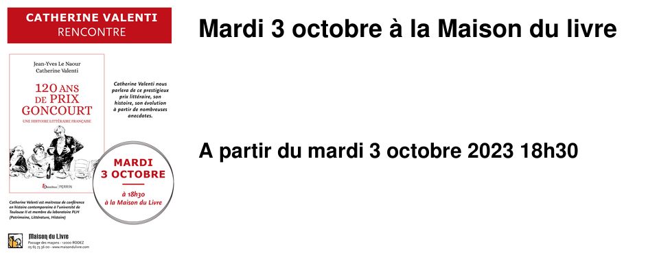 Mardi 3 octobre � la Maison du livre