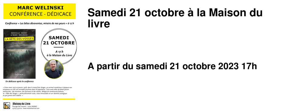 Samedi 21 octobre � la Maison du livre