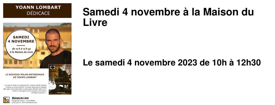 Samedi 4 novembre � la Maison du Livre
