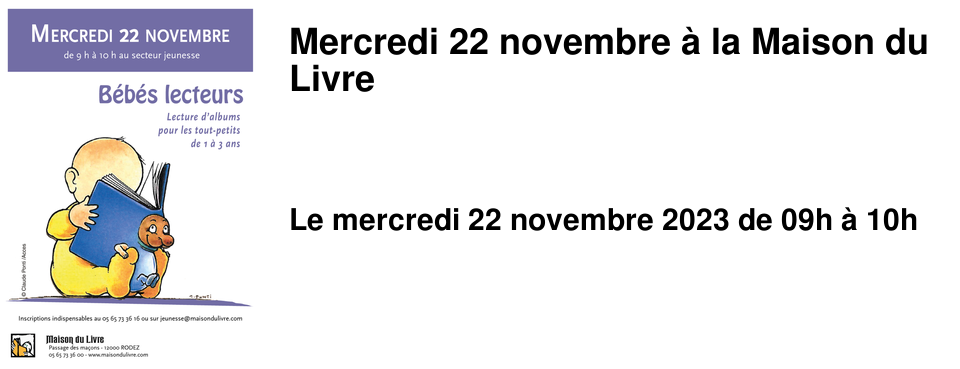 Mercredi 22 novembre � la Maison du Livre